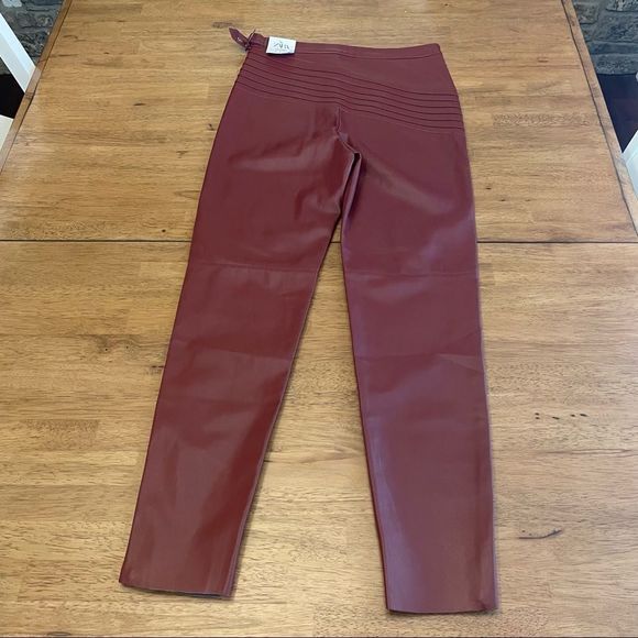 NWT Zara Red Faux Learther Moto Leggings Size M - Picture 5 of 5
